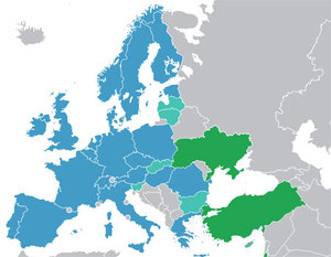 Ilustracja: Polka będzie wiceszefową Rady ESA <br />
Kraje członkowskie i współpracujące z ESA (fot. Wikipedia/Ssolbergj)