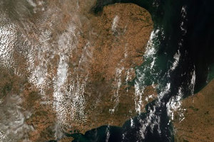 Ilustracja: Satelity pomogą monitorować suszę w Polsce <br />
Susza w Anglii okiem Sentinela-3 (Contains modified Copernicus Sentinel data 2018')