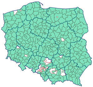 Ilustracja: Ile powiatów korzysta z komunikacji EGiB-EKW?