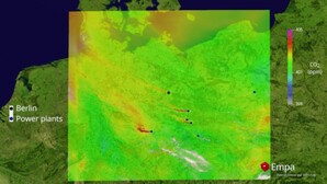 Ilustracja: Rusza budowa europejskiego satelity do pomiaru stężenia dwutlenku węgla <br />
Symulacja stężenia CO2 w ramach finansowanego przez ESA projektu Empa