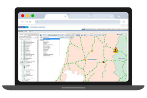 Ilustracja: Geoinformacja w zarządzaniu siecią transportową <br />
Widok zakładki "mapa z listą dostępnych utrudnień"