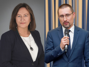 Ilustracja: Wnioski o odwołanie GGK i wicedyrektora DAB w MRiT <br />
GGK Alicja Kulka (fot. GUGiK) i zastępca dyrektora DAB Bartłomiej Stecki (fot. Geo-System)