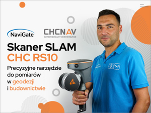 Ilustracja: Skaner SLAM CHC RS10 do pomiarów w geodezji i budownictwie