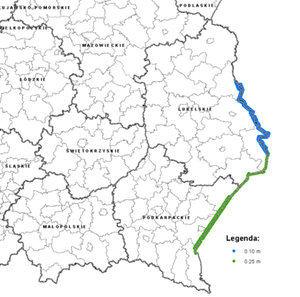 Ilustracja: Nowe zdjęcia lotnicze dla granicy polsko-ukraińskiej w zasobie <br />
Obszar, dla którego dostępne są nowe zdjęcia